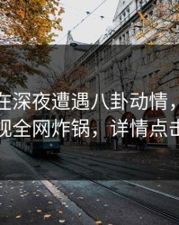神秘人在深夜遭遇八卦动情，香蕉影视全网炸锅，详情点击