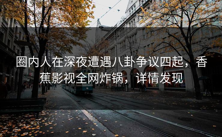圈内人在深夜遭遇八卦争议四起，香蕉影视全网炸锅，详情发现