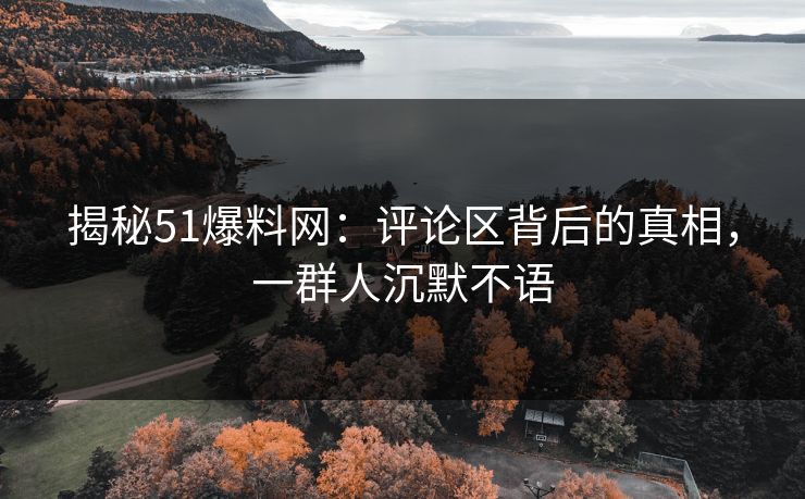 揭秘51爆料网:评论区背后的真相,一群人沉默不语 揭秘51爆料网:评论区背后的真相,一群人沉默不语