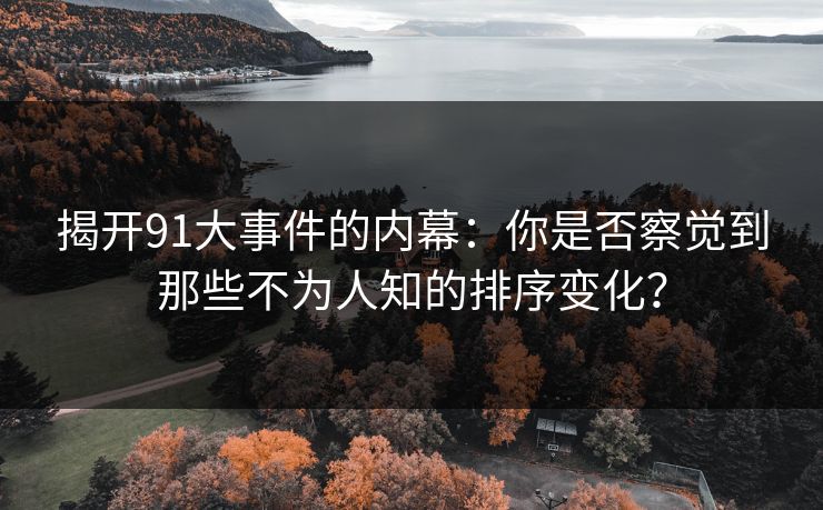 揭开91大事件的内幕：你是否察觉到那些不为人知的排序变化？